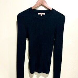 Black Ribbed Top, Long sleeved